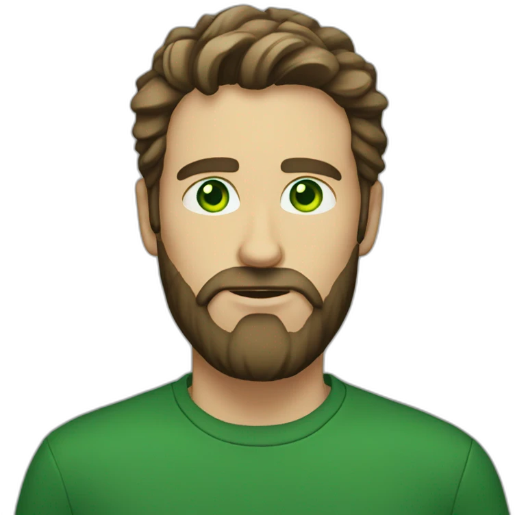 Man-bearded green eyes emoji
