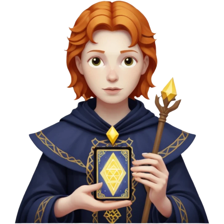 fantasy magic tarot card low poly ginger emoji