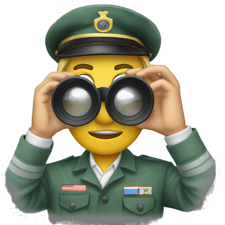 create a deck cadet emoji using a binocular emoji