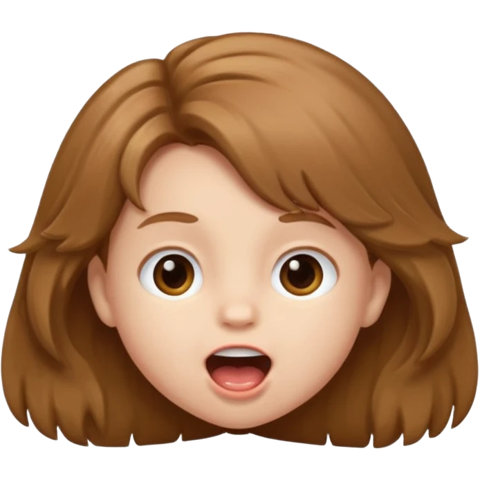 Fluffy hair kid wide mouth emoji