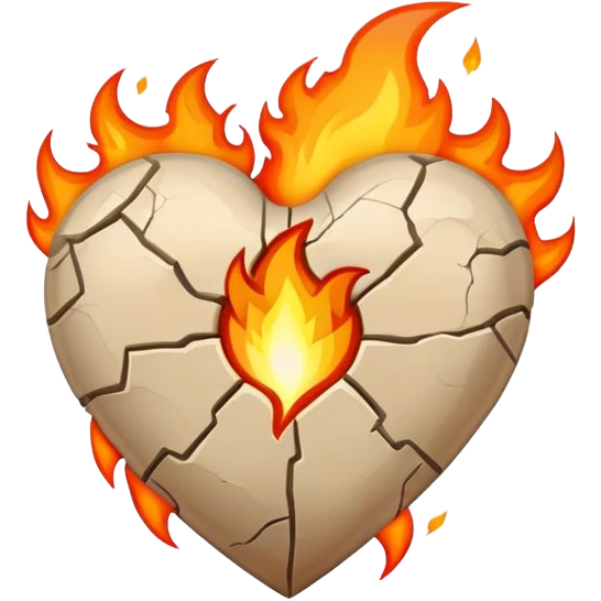 Beige heart with fire  emoji
