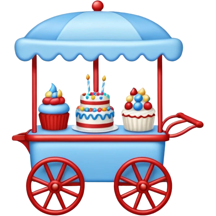 cake cart 98% blue 2% red emoji