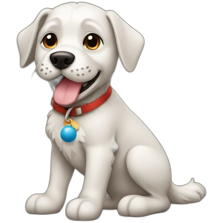 perro con una pelota emoji