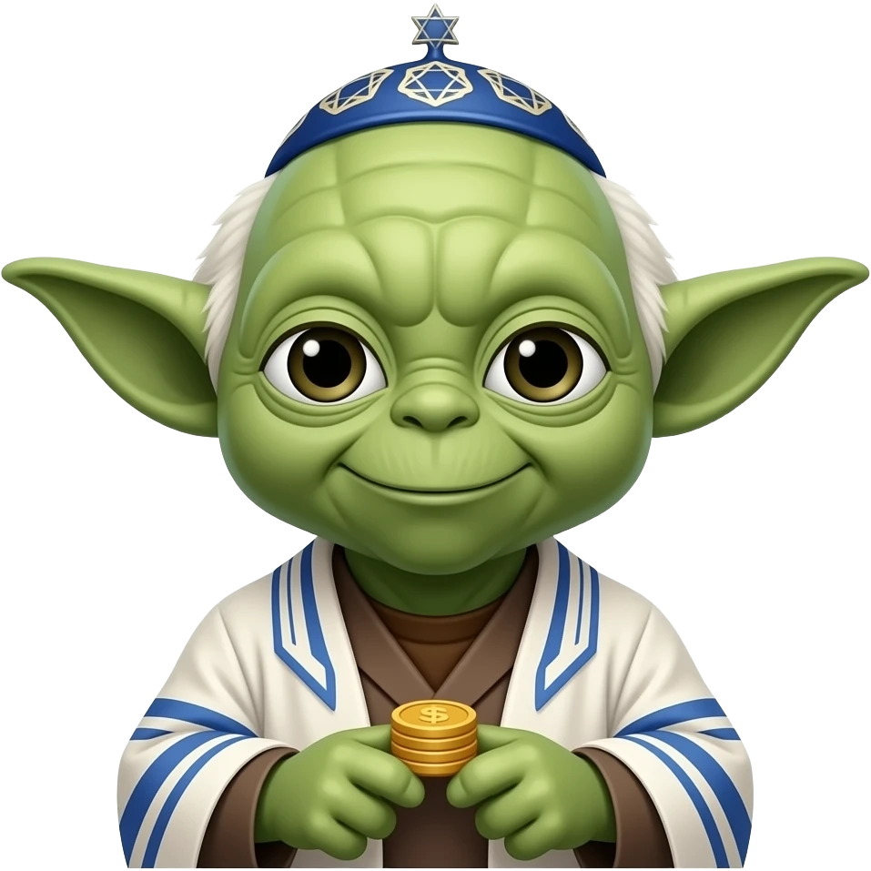 Yoda Juif avec plein de pièces Voler emoji