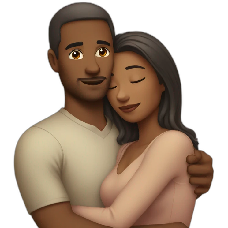 Woman and man cuddling emoji