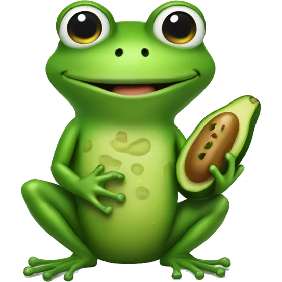 Frog holding a pickle in its hands  emoji