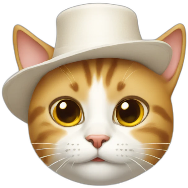 Cat with white hat emoji
