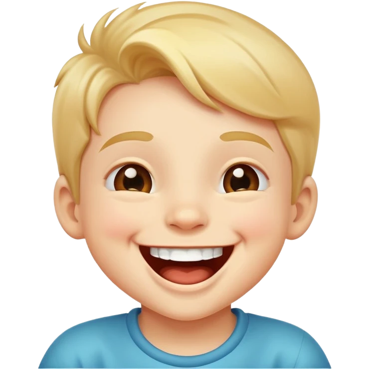child laughing with a big smile, cheerful and joyful emoji