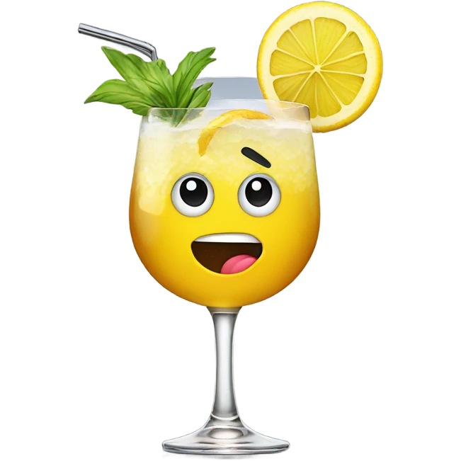 Cocktail glass with a face  emoji