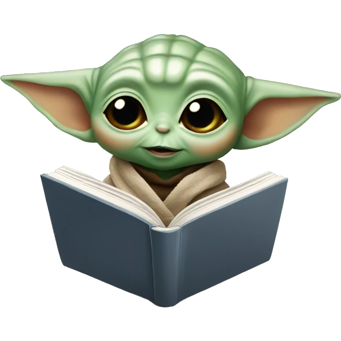 baby yoda with book emoji