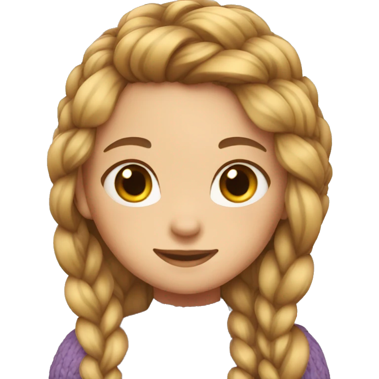 Girl with long hair in a braid  emoji