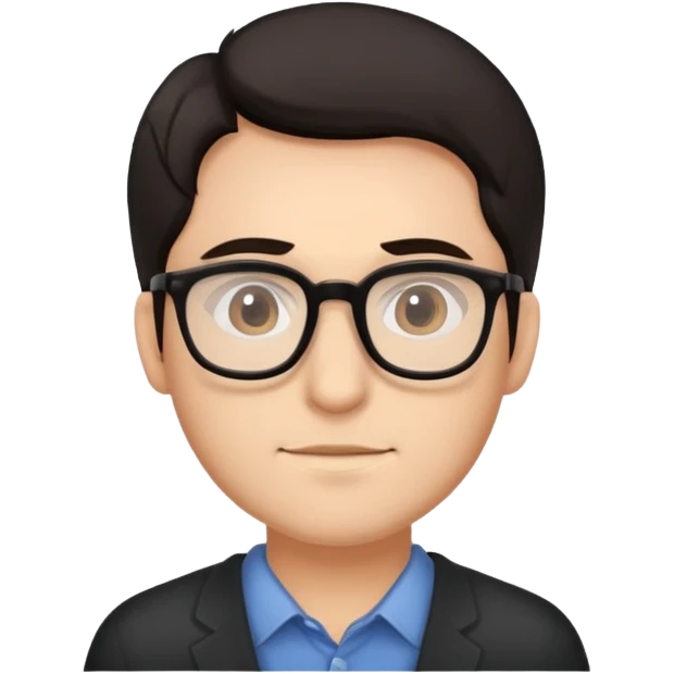 standard male emoji with dark hair, glasses, minimal details emoji