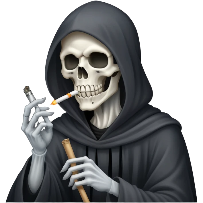 grim reaper smoking weed with loads of smoke emoji