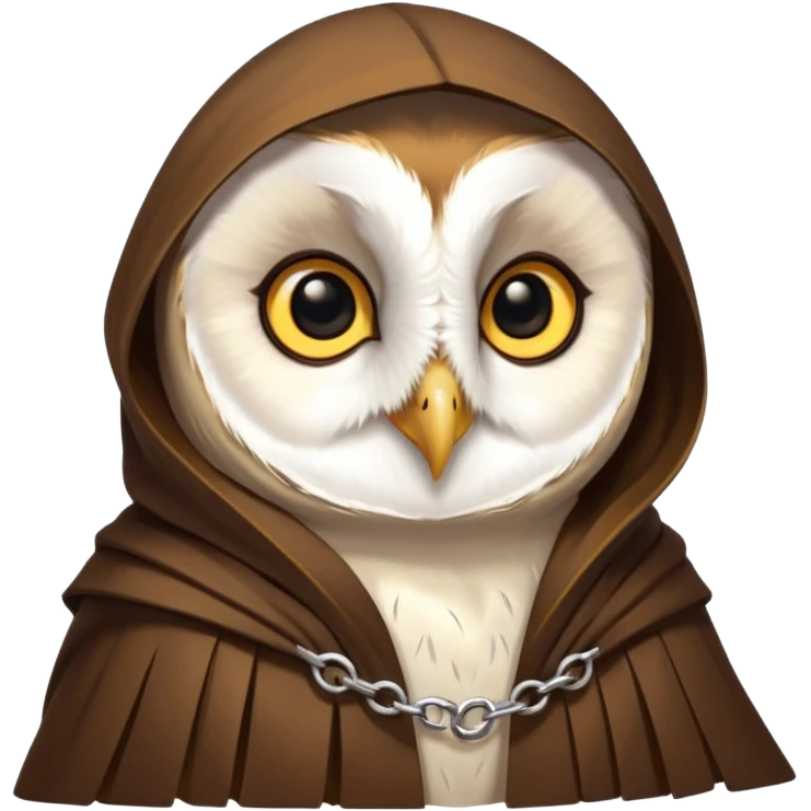 white barn owl in brown cloak emoji