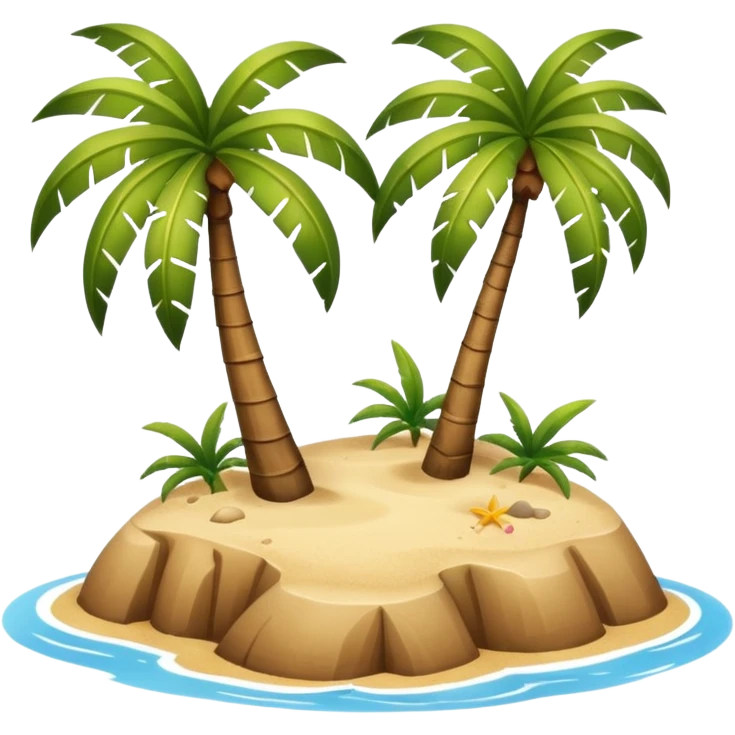 tiny island with palm. emoji