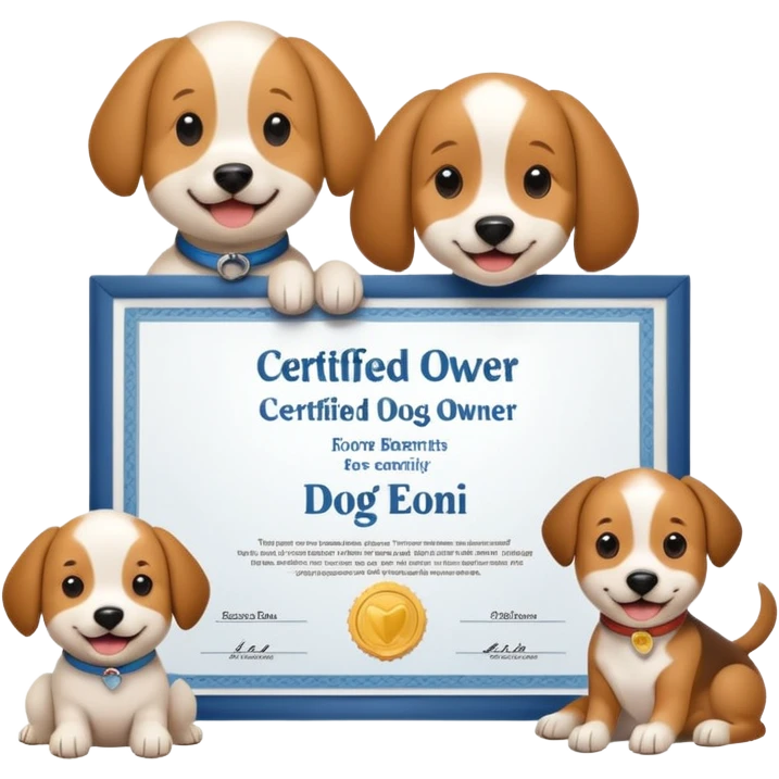 Certified Dog Owner Benefits, family, certificate, dod emoji