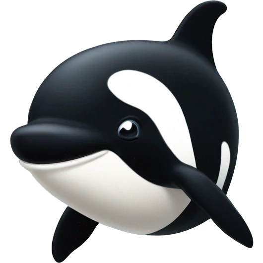 an orca in the style of twemoji/twitter/discord's emoji art style emoji
