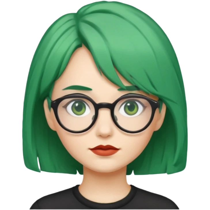 woman with green hair and glasses emoji