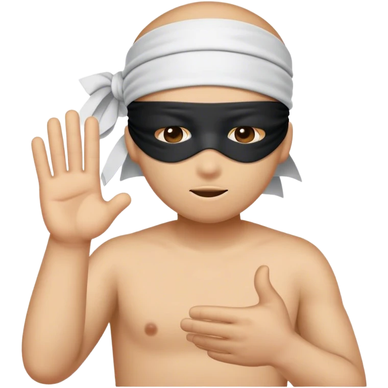 Emoji of a person approving a pull requests with a blindfold over their eyes. The person should not see anything  emoji