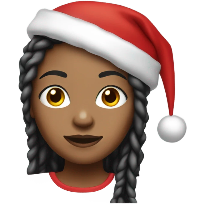 Light skinned Black female santa with black dreadlocks emoji