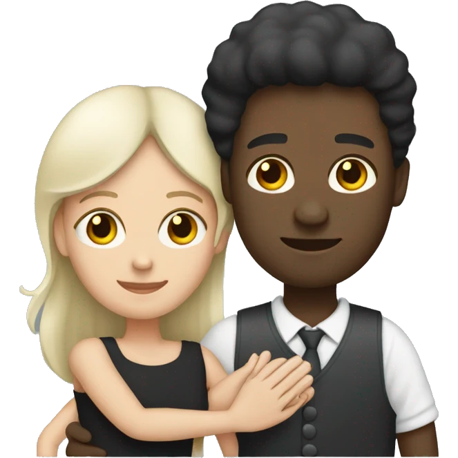 Black man holding white womans hand  emoji