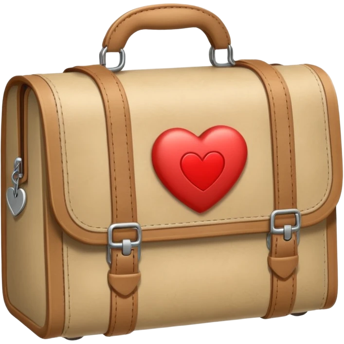 an medical bag in beige with a little heart emoji