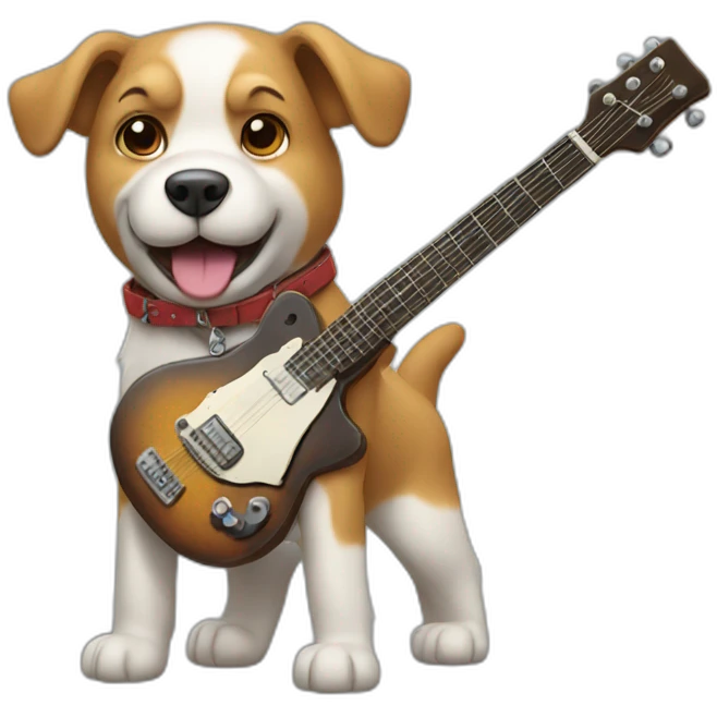 Dog with a guitar emoji