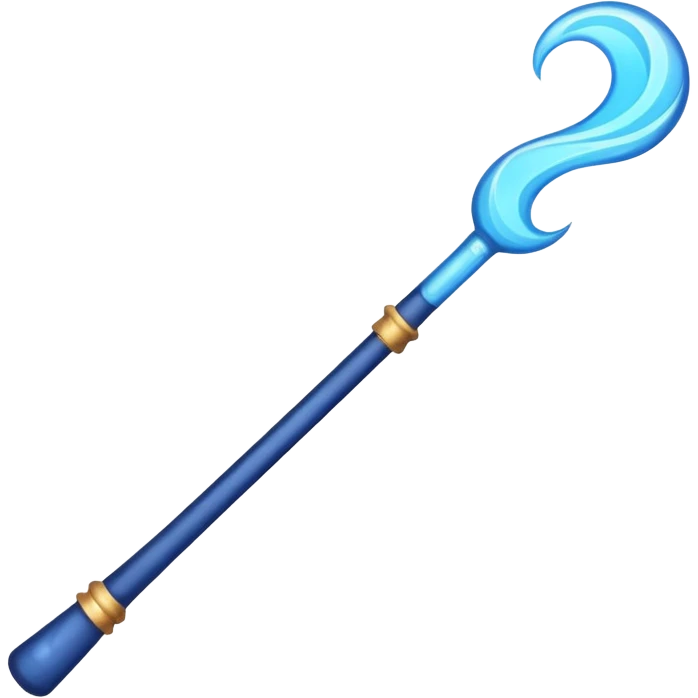 magic wand with blue magic wave emoji