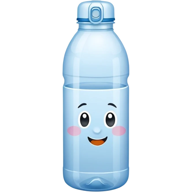 a use and throw plastic water bottle in a simple vector style emoji