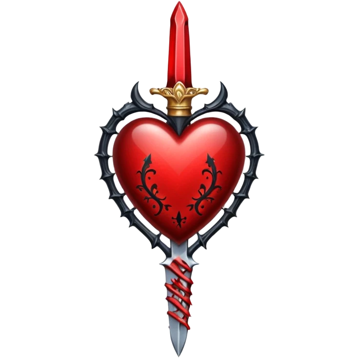 heart with gothic dagger emoji