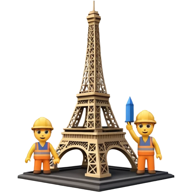 emojis working together to build the Eiffel Tower emoji