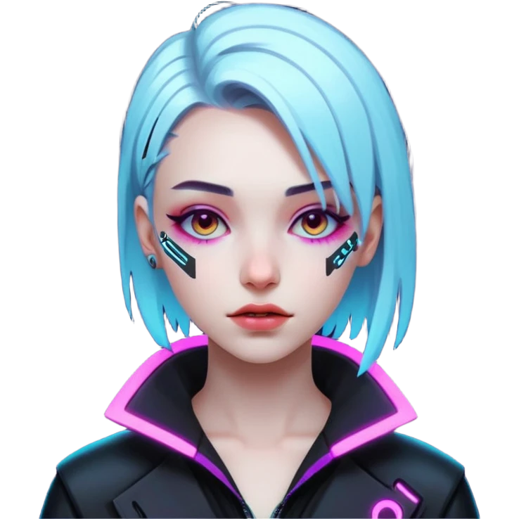girl neon cyberpunk emoji