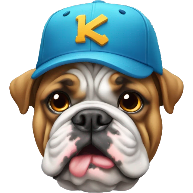 Bulldog with a cool cap emoji