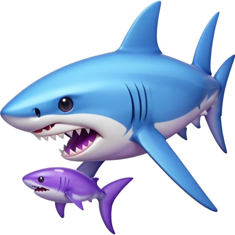 Blue shark bites an amethyst  emoji