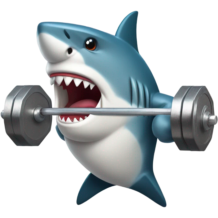 A shark weight lifting  emoji