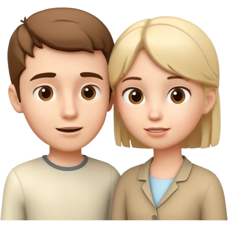 generate realistic detailed boy and girl talks 3d style  emoji
