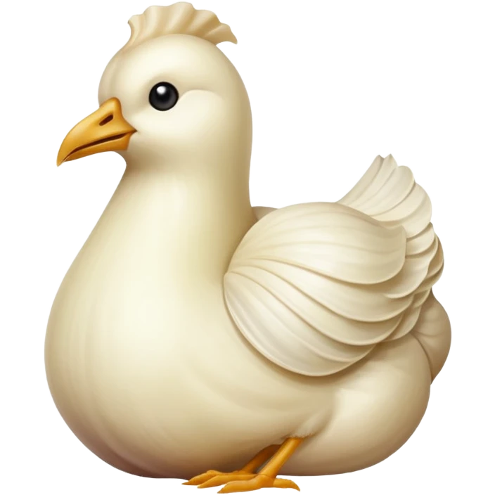 bird with a garlic clove body emoji