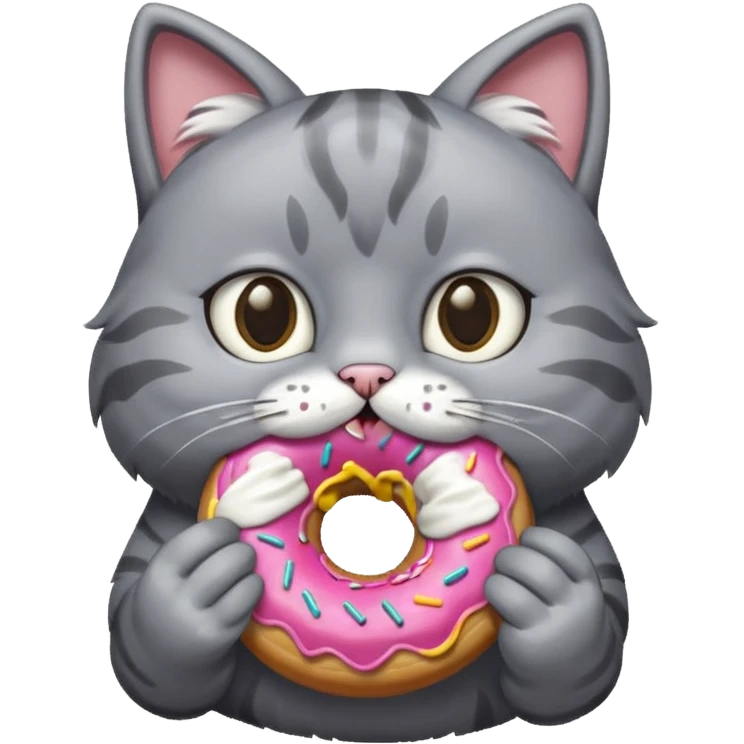 cat grey donut emoji