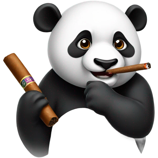 Panda with a cigar emoji