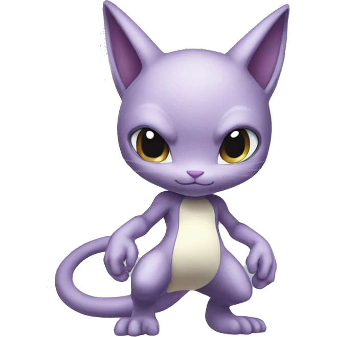 Chibi Anthro Mewtwo-Pokémon full body emoji