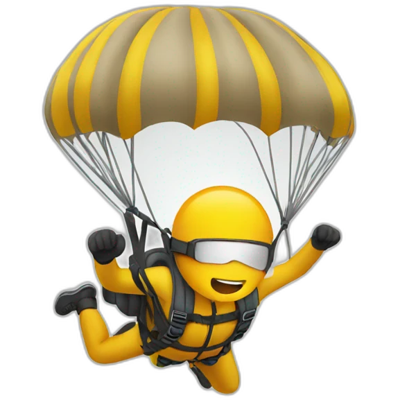 emoji of a guy parachuting emoji