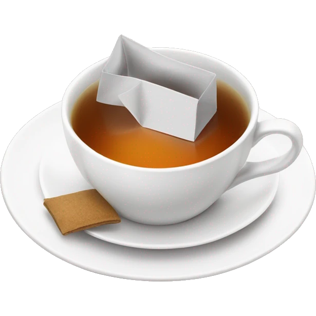 cup of tea cup on the plate with teabag next to it emoji