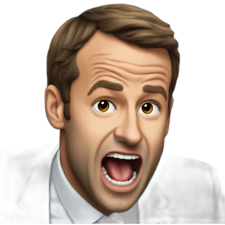 macron screaming out a citizen emoji
