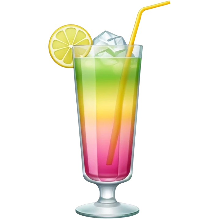 Yellow Pink Green Gradient Ice Cocktail emoji