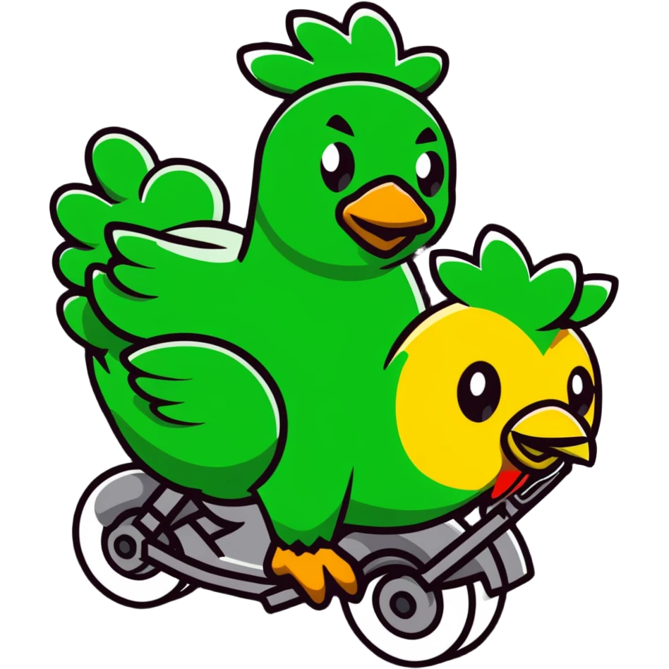 Minecraft creeper riding a chicken emoji