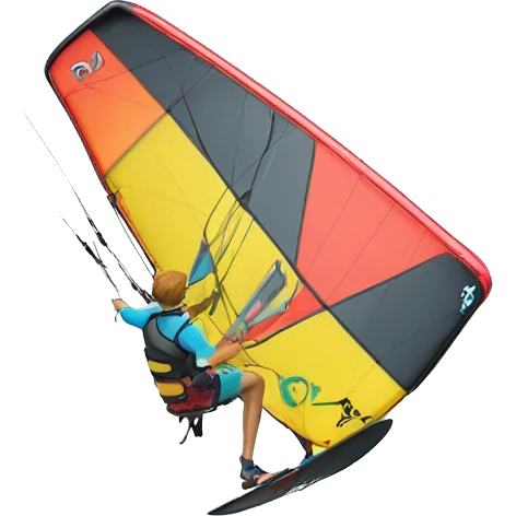 kiteboarding with hydrofoil under the kiteboard emoji