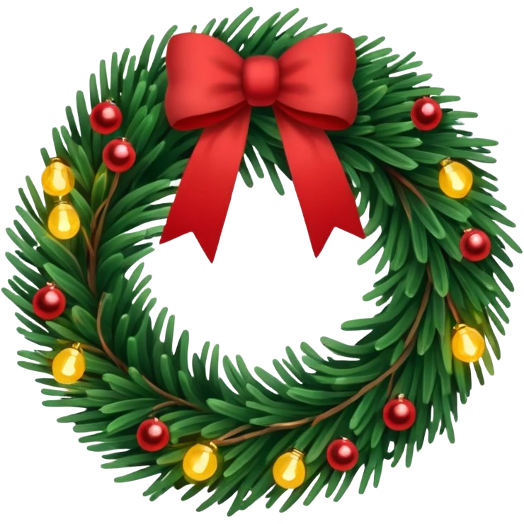 Christmas wreath with Twinkle lights emoji