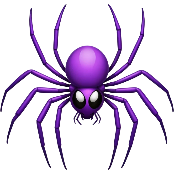 simple purple spider flat 2D no background minimal features emoji