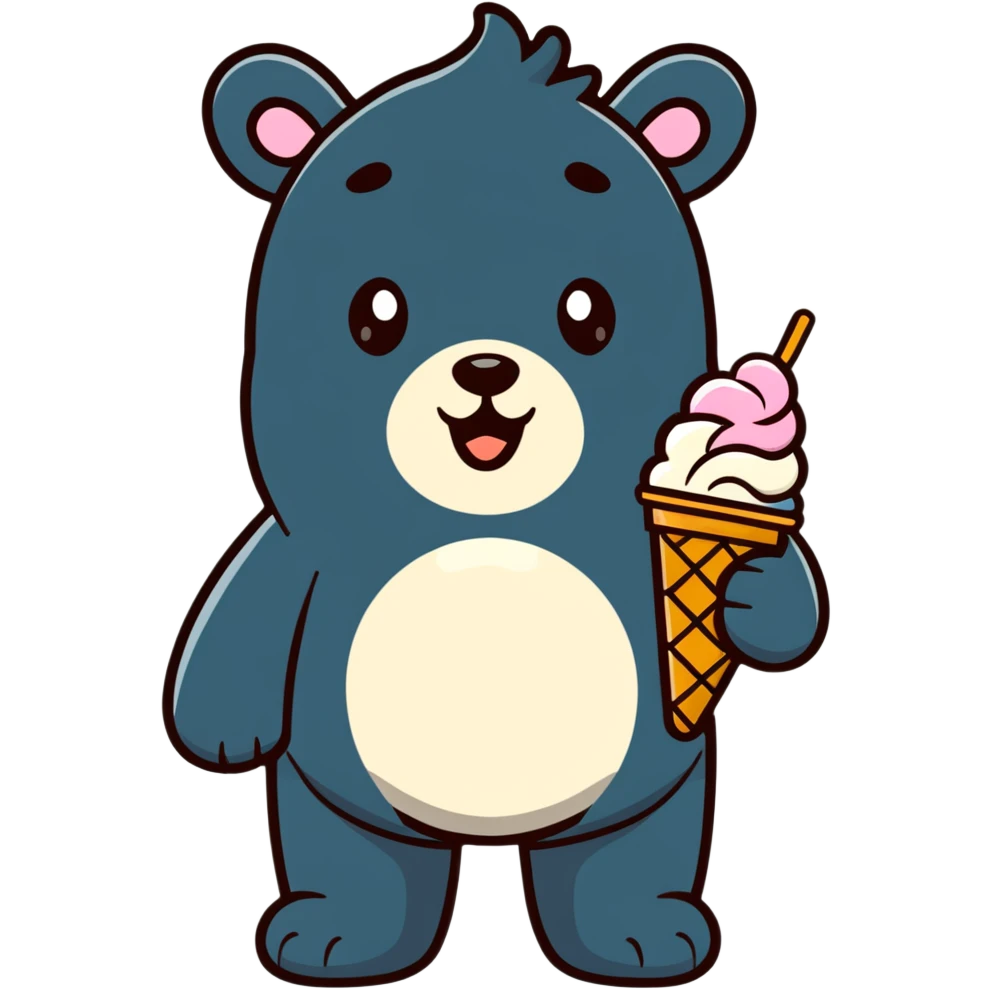 bear eating ice cream emoji