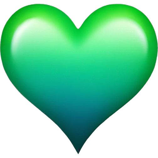 Green gradient heart emoji emoji